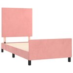 vidaXL Cadre de lit avec tête de lit Rose 90x190 cm Velours
