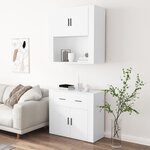vidaXL Buffet haut Blanc Bois d'ingénierie