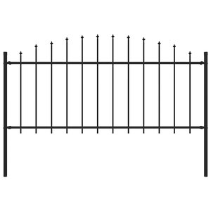 vidaXL Clôture de jardin à dessus en lance Acier (0 5-0 75)x1 7 m Noir