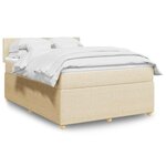 vidaXL Sommier à lattes de lit avec matelas Crème 140x190 cm Tissu