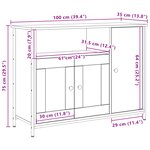 vidaXL Buffet en chêne artisanal 100x35x75 cm en bois d'ingénierie