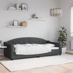 vidaXL Lit de repos sans matelas gris foncé 90x200 cm tissu