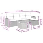 vidaXL Salon de jardin avec coussins 6 Pièces beige résine tressée
