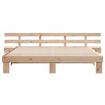 vidaXL Cadre de lit avec tête de lit Marron 200 x 200 cm Pin massif