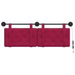 vidaXL Tête de lit suspendue Avec lumière LED Bordeaux Velours