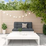 vidaXL Salon de jardin 2 Pièces avec coussins blanc bois massif