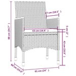 vidaXL Ensemble à manger d'extérieur 3Pièces coussins gris résine tressée