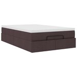 vidaXL Cadre de lit ottoman avec matelas marron foncé 120x200 cm tissu