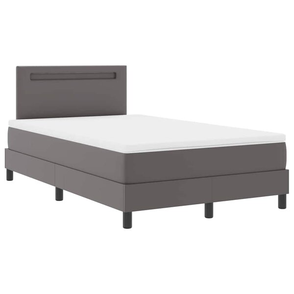 vidaXL Cadre de Lit avec Matelas Gris 120 x 190 cm Faux cuir