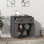 vidaXL Buffet Gris 65 5x40x75 cm Bois massif de pin
