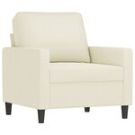 vidaXL Fauteuil avec repose-pied Crème 60 cm Velours