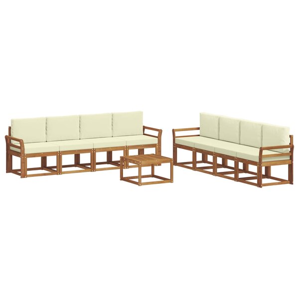 vidaXL Ensemble de canapés d'extérieur 9 pc Naturel et Crème