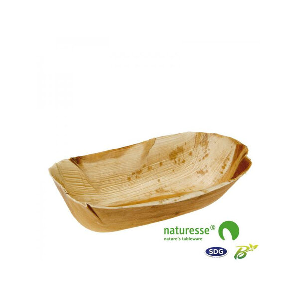 Plat en feuille de palmier  23x11 cm - sdg - lot de 100 - feuilles de palmier