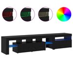 Meubles TV vidaXL 2 Pièces avec Lumières LED en Chêne Noir et Bois d'Ingénierie