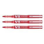 Roller rechargeable hi-techpoint v5 encre liquide begreen pte fine rouge x 10 pilot