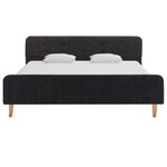 vidaXL Cadre de lit Gris foncé Jute 160 x 200 cm