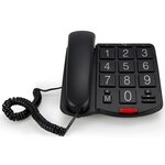 Profoon téléphone de bureau à grosses touches noir plastique tx-575