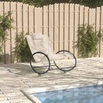 vidaXL Chaise longue avec oreiller acier et textilène crème