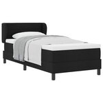 vidaXL Lit à ressorts avec matelas Noir 90 x 190 cm tissu