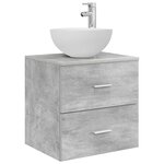 vidaXL Vanité de lavabo mural Gris béton 49 5 x 41 x 64 5 cm