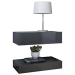 vidaXL Table de chevet Gris brillant 60x35 cm Aggloméré