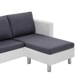 vidaXL Canapé 3 places avec coussins en similicuir blanc