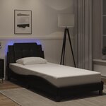 vidaXL Cadre de lit avec lumières LED noir 80x200 cm similicuir