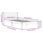 Cadre de lit vidaXL avec tête de lit Blanche 90x210 cm en bois de pin massif