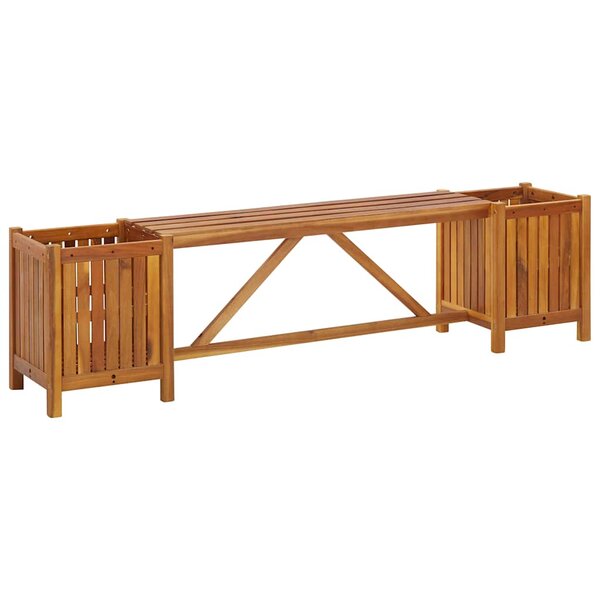 vidaXL Banc de jardin avec 2 jardinières 150x30x40 cm Bois d'acacia
