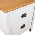 vidaXL Table de chevet Hill Blanc 46x35x49 5 cm Bois de pin solide