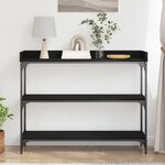vidaXL Table Console avec étagère Chêne noir 100 x 30 x 80 cm