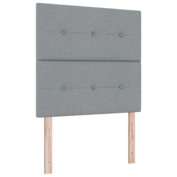 vidaXL Lit à ressorts avec matelas et LED grise  120 x 190 cm  en tissu