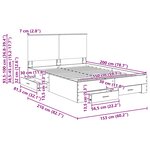 vidaXL Cadre de lit Noir et argent 150 x 200 cm Bois d'ingénierie