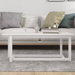 vidaXL Table basse Blanc 110x55x45 cm Bois massif de pin