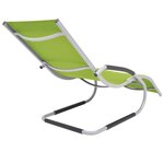 vidaXL Chaise longue avec oreiller Aluminium et textilène Vert