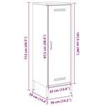 vidaXL Buffet haut blanc 36x39x113 cm acier