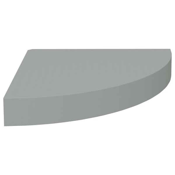 vidaXL Étagère d'angle flottante gris 25x25x3 8 cm MDF