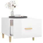 vidaXL Table basse Blanc brillant 50x50x40 cm Bois d'ingénierie