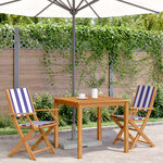 vidaXL Chaises de jardin lot de 2 bleu/blanc bois acacia massif tissu