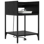 vidaXL Cabinet de chevet avec étagère 2 Pièces Chêne noir 40 x 40 x 61 cm
