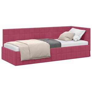 vidaXL Cadre de lit d'angle Bordeaux 80 x 200 cm Velours