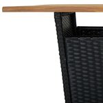 Vidaxl table de bar noir 80x80x110 cm résine tressée et bois d'acacia