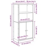 vidaXL Haut Armoire Bois Ancien 62 x 36 x 121 5 cm Bois d'ingénierie