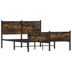 vidaXL Cadre de lit en métal sans matelas chêne fumé 150x200 cm
