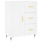 vidaXL Buffet haut Blanc 69 5x34x180 cm Bois d'ingénierie