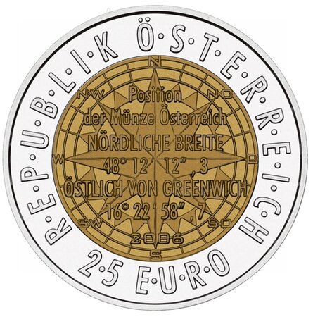 Pièce de monnaie 25 euro Autriche 2006 argent et niobium BU – Navigation européenne par satellite
