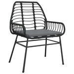 vidaXL Ensemble à manger de jardin coussins 9Pièces noir poly rotin verre