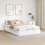 vidaXL Cadre de lit ottoman sans matelas blanc 140x200 cm similicuir