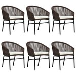 vidaXL Ensemble à manger de jardin 7 Pièces Marron