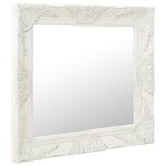 vidaXL Miroir mural style baroque 50x50 cm Blanc